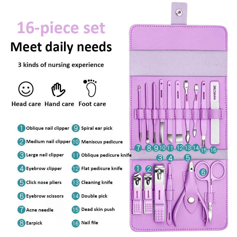 16 pieces Set of Nail Clippers Set-Ideal Gift