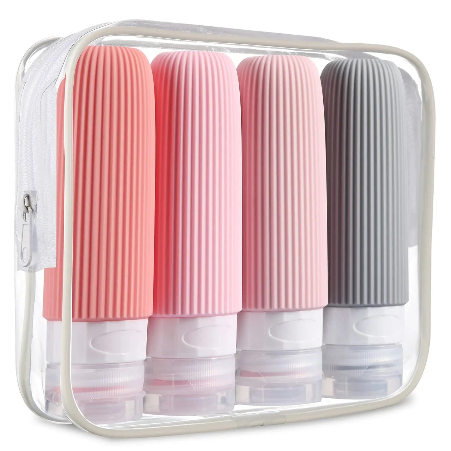 4 pack Silicone Travel Bottles for Toiletries - 3 colors