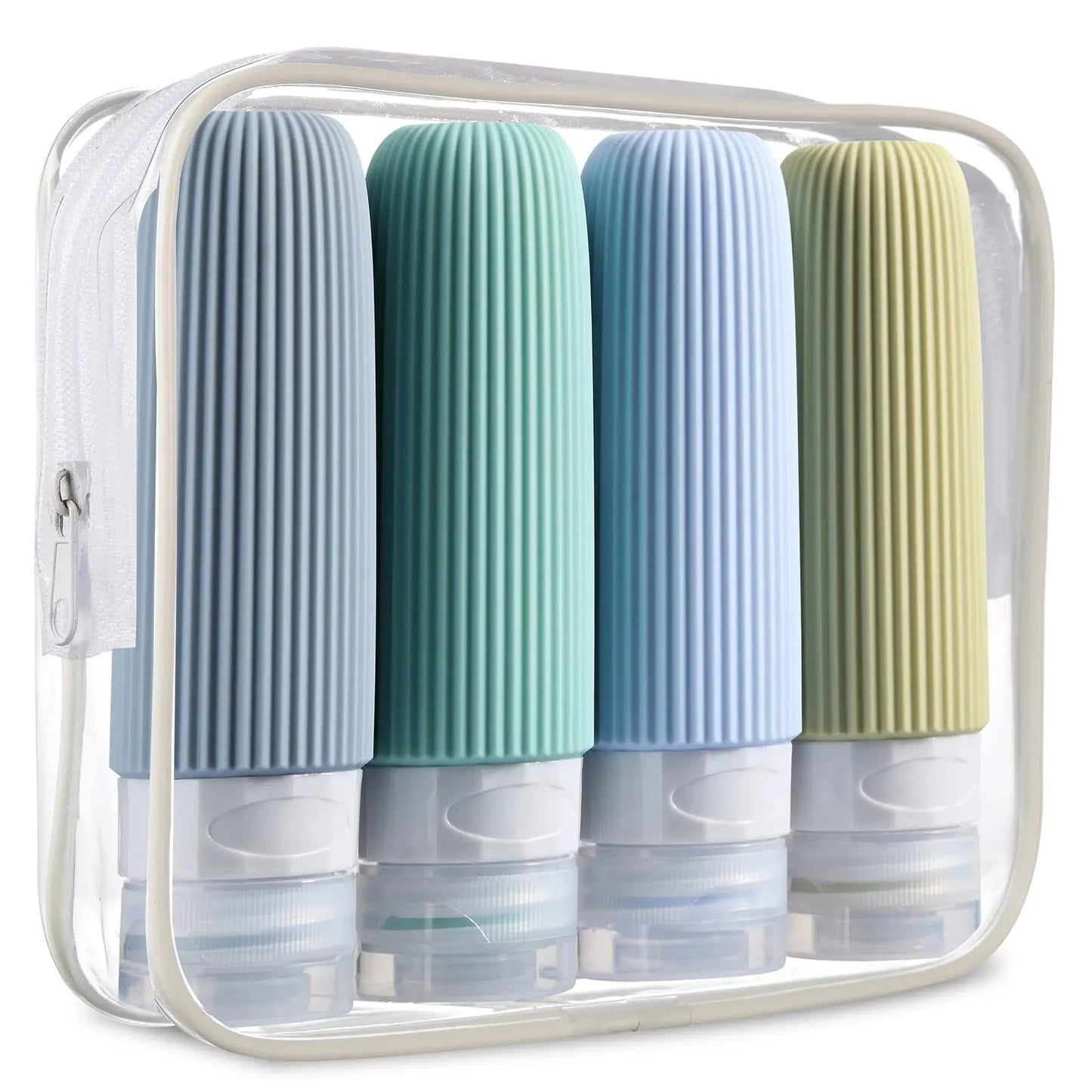 4 pack Silicone Travel Bottles for Toiletries - 3 colors